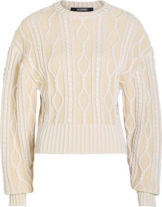 Jacquemus La Maille Amelo Cable-knit Cotton Jumper - Ivory - 42 (UK14 / L)