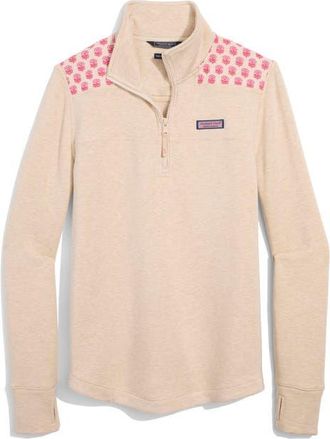 Vineyard Vines Dreamcloth Relaxed Shep Shirt in Avi Print Oat Heather at Nordstrom, Size Xx-Small