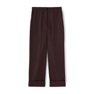 Motivi Cropped Wide-Leg Broek - Dames - Wijde Broeken - Bruin - M - Leer - Broeken