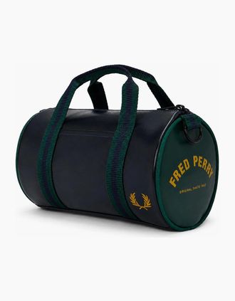 Fred Perry Mens Fred Perry Classic Mini Barrel Bag Navy/Grassroots - Black - Size: ONE size