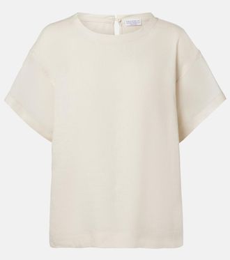 Brunello Cucinelli T-shirt oversize in lino