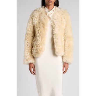 Tom Ford Curly Genuine Shearling Jacket in Off White at Nordstrom, Size 10 Us