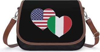 Generic US & Italy Flag Fashion Womens Crossbody Bags Novelty Handbag Shoulder Bag Purse