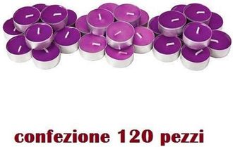Trade Shop Trade Shop - Set 120 Pezzi Candele Viola Profumate Fragranza Lavanda Tealight Lumini