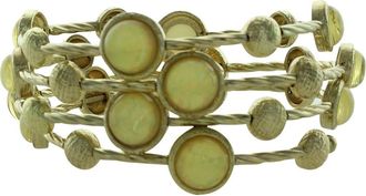 Olivia Welles Textured Bauble & Resin Stone Bracelet in Gold /Ivory at Nordstrom Rack