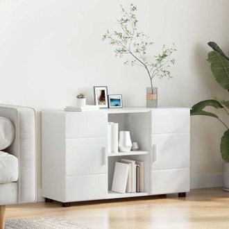 vidaXL vidaXL Credenza con porta FLORIN Bianco Lucido 88,5 x 30,5 x 55,5 cm