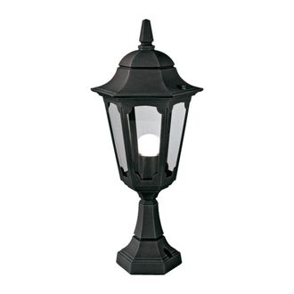 Netlighting Parish 1 Light Outdoor Pedestal Lantern Black IP44 E27