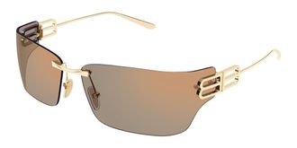 Balenciaga BB0485SA Asian Fit 002 Mens Sunglasses Gold Size 76
