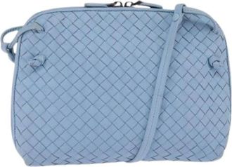 Bottega Veneta Pre-owned Cross Body Bags, female, Blue, Size: ONE SIZE Pre-owned Leather Shoulder Bag