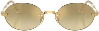 Ray-Ban Rb3929 Randloze ovale zonnebril - Dames - Accessoires - Geel - Maat: 54 MM Polyamide