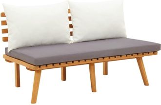vidaXL Vidaxl - Banco De Jard&iacute;n Con Cojines Madera Maciza De Acacia 115 Cm