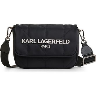Karl Lagerfeld Voyage Messenger in Black/dark Gunmetal at Nordstrom