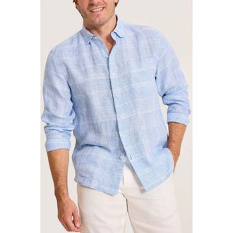 Tommy Bahama Paradiso Plaid Button-Up Shirt in Light Sky at Nordstrom, Size Xxx-Large