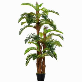 OUTSUNNY Artificial Fern Tree Decorative Plant 36 Leaves with Nursery Pot - Fake Plant for Indoor Outdoor D+cor - 150cm in Pot | TJ Hughes
