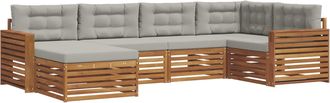vidaXL Conjunto De Sof&aacute;s De Exterior 6 Uds. Gris Natural Y Claro Vidaxl