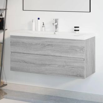 Berkfield Home Sink Cabinet with Built-in Basin Grey Sonoma Engineered Wood
