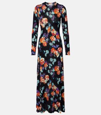 Ulla Johnson Abito lungo Amari in jersey con stampa