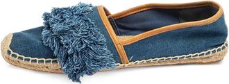 Tory Burch Ballerine denim con frange - Blu