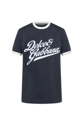 Dolce & Gabbana T-shirt With A Logo And A Velvet Finish