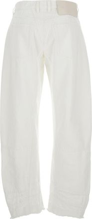 Jil Sander Womens White Denim Jeans With Logo Patch Cotton