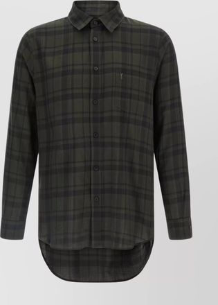 Saint Laurent button-down shirt with curved hem and pocket