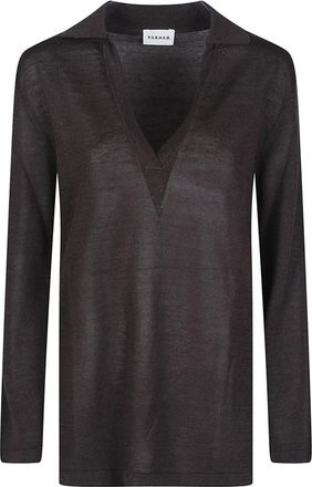 P.A.R.O.S.H. Babygirl V Neck Sweater - Dames - V-hals truien - Bruin - M - Truien & Vesten