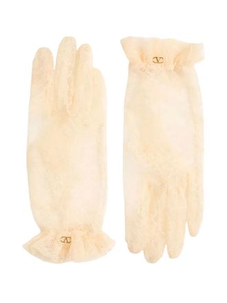 Valentino Garavani Guanti con ruches - Giallo