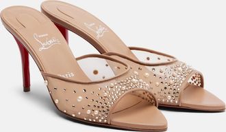 Christian Louboutin Miss Z Degrastrass Perla 100 mesh mules