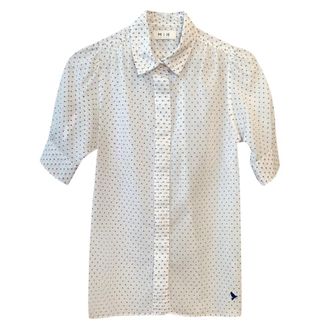 Mih Jeans Jeans Dotted White Blouse Size XS