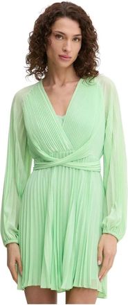 Twinset Pliss&eacute; Jurk - Dames - Korte kleedjes - Groen - S - Polyester - Kleedjes