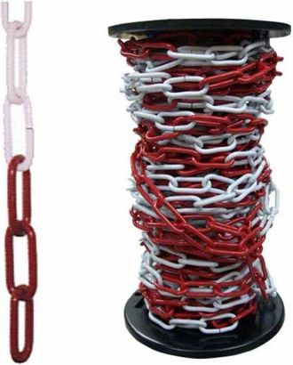 Made in Italy Catena segnaletica acciaio bicolore bobina mt 30 bianco/rosso