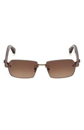 Christian Louboutin 56mm Rectangular Sunglasses in Bronze/Bilayer Classic Havana at Nordstrom