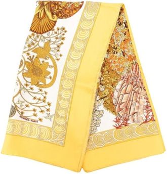 Herm&egrave;s Pre-owned Les Legendes de l Arbre Silk Scarf - - Pre-owned - Donna - Giallo - ONE SIZE