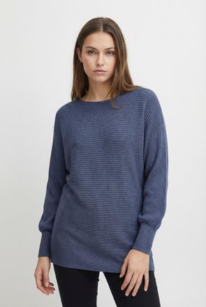 Only Carmakoma Strickpullover ONLY CARMAKOMA CARNEW ADALINE LIFE L/S PULLOVER KNT, Damen, Gr. M, vintage indigo, Strick, Obermaterial: 80% Viskose, 20% Nylon, unifar