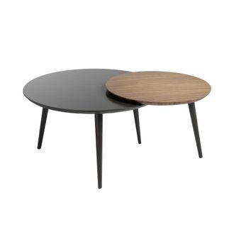 Pondecor Interiorismo Set de mesas de centro nido en MDF lacado gris y chapa