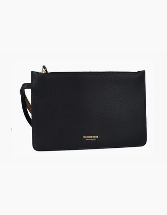 Burberry Womens Burberry Double Faced Pouch - Black