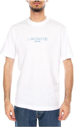 Lacoste T-shirt met ronde hals - Heren - T-shirts - Wit - S - Katoen - Tops