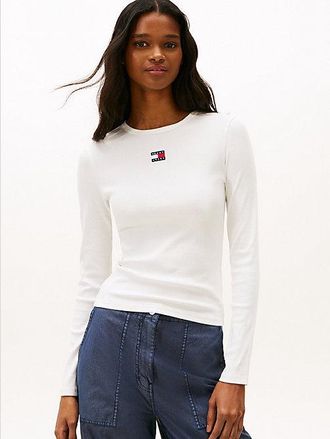 Tommy Hilfiger Camiseta slim de manga larga con parche