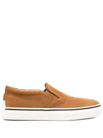 Tod's suede slip-on sneakers - men - Rubber/Calf Leather/Calf Suede - 6.5 - Brown