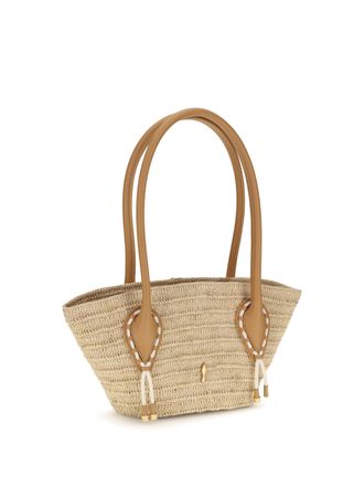 Christian Louboutin Womens Tote Bag Venus Mini Raffia Natural-Tan Shoulder Natural/tan