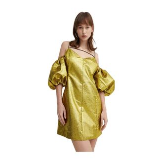 Stine Goya Brera Jurk - Dames - Jurken - Geel - Maat: 2XS Polyamide
