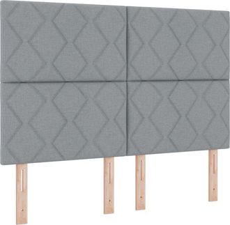 vidaXL Vidaxl - Box Spring Bed with Mattress Light grey 140 x 200 cm Fabric