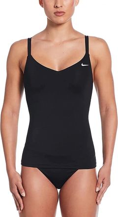 Nike Swim Effortless Essential Tankini Top Womens Black V-Neck Active GBO3689