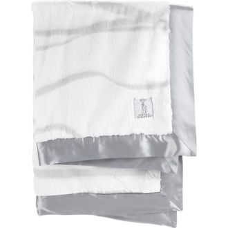 Little Giraffe Luxe Ribbon Baby Blanket in Silver at Nordstrom