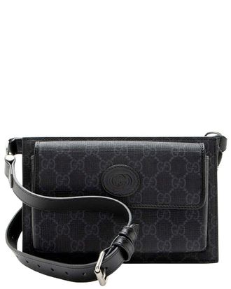Gucci Gg Supreme Flap Pocket Belt Bag (Authentic Pre-Loved)