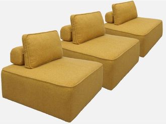 Sweeek Sof&aacute; Modular En Tejido Borreguito, 3 Plazas