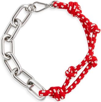 Plan C Rope & Chain Necklace in Red White at Nordstrom