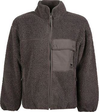 Maison Kitsun&eacute; Textured Full Zip Elbow Patch Jacket