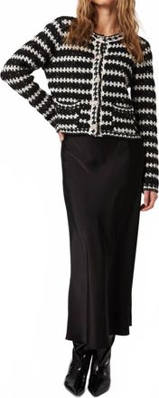 John & Jenn Henri Striped Cardigan In Black
