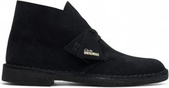 Clarks Woestijnlaars Su&egrave;de Rubberen Zool Schoen - Heren - Veterlaarzen - Zwart - 41 EU - Su&egrave;de - Schoenen